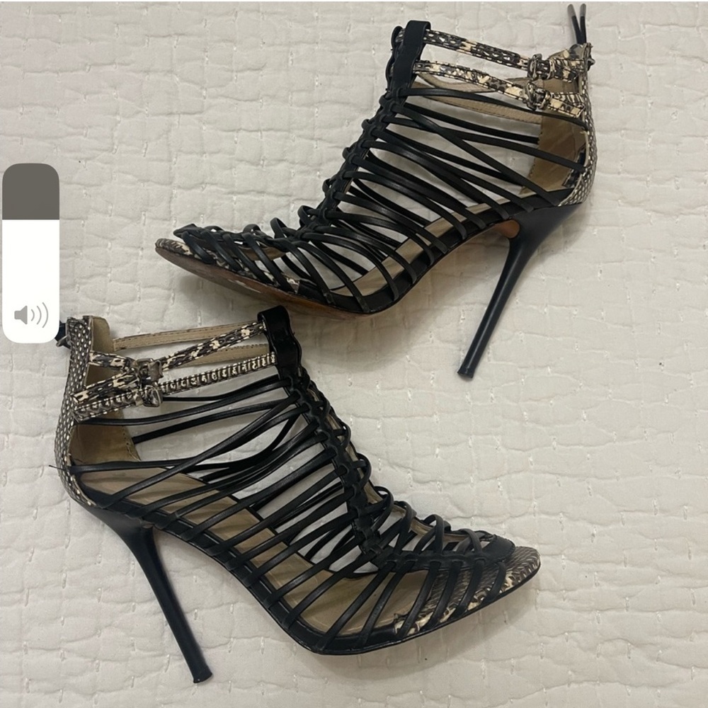 L.A.M.B. Black Strappy Sandal for Women
